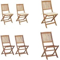 vidaXL Klappbare Gartenstühle 2 Stk. mit Kissen Massivholz Akazie - Gartenstuhl - Gartenstühle - Klappstuhl - Klappstühle