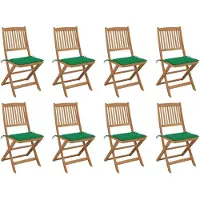 vidaXL Möbel Klappbare Gartenstühle mit Kissen 8 Stk. Massivholz Akazie - Gartensessel 3075118