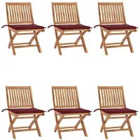 vidaXL Stabli Möbel Klappbare Gartenstühle mit Kissen 6 Stk. Massivholz Teak CC8823935