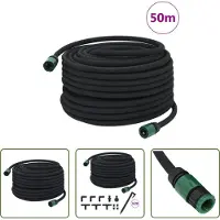 The Living Store Tropfschlauch Schwarz 0,6" 50 m Gummi