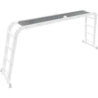 Craftfull Arbeitsplattform für Mehrzweckleiter CF-104A - Anti-Rutsch-Trittfläche - Pflegeleicht - Aluminium - 150 kg (4x4)