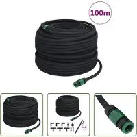 The Living Store Tropfschlauch Schwarz 0,6" 100 m Gummi