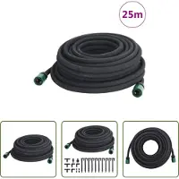 The Living Store Tropfschlauch Schwarz 0,6" 25 m Gummi