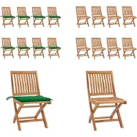 vidaXL Klappbare Gartenstühle mit Kissen 8 Stk. Massivholz Teak - Gartenstuhl - Gartenstühle - Holzstuhl - Holzstühle
