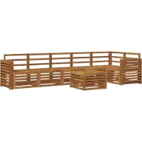 vidaXL Outdoor-Sofagarnitur 7 Stk. Natur Polyester