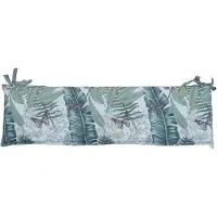 Dehner Bankauflage Sardegna, wasserabweisendes Polster für 2-Sitzer-Bänke, 116 x 6 x 47 cm, Baumwolle / Polyester / Viskose, hellgrau / blau / grün