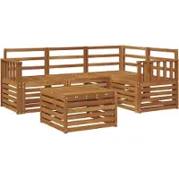 vidaXL Outdoor-Sofagarnitur 5 pcs Natur