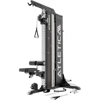 ATLETICA Stinger | Functional Cable Tower | Lat- und Ruderzug mit 90kg Gewichtsblock| 1:1 und 2:1 Übersetzung | Storage System