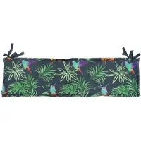 Dehner Bankauflage Sicilia, wasserabweisendes Polster für 2-Sitzer-Bänke, 116 x 6 x 47 cm, Baumwolle / Polyester / Viskose, dunkelgrau / bunt