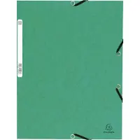 Exacompta 55303E 50x Sammelmappe mit Gummizug und 3 Klappen aus Colorspan-Karton 355g/qm, für Format DIN A4 - Grün