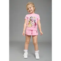 Kidsworld Shirt & Shorts "PRINCESS 2tlg. Set: Scheewitttchen, Ariel & Freundinnen - Disney" Set, 2 tlg. aus Baumwolle, Single Jersey Material