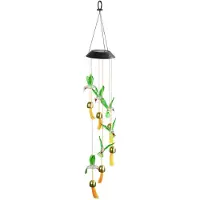 Maximex LED Gartenleuchte "Modell Kolibri" Farbwechsler solarbetriebenes Windspiel mit 6 Glocken, dekorative Gartenbeleuchtung