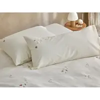 Yumeko Kissenbezug Baumwollsatin 40x80 Weiß - Eco, Bio & Fairtrade