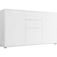 Mirjan 24 Kommode Gesita K3D2SZ, Stilvoll Wohnzimmer Sideboard mit 2 Schubladen und Türen, Schlafzimmer Highboard, Kollektion (Farbe: Weiß)