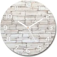 Tulup Wanduhr aus Glas 30fi Glasbild Glasuhr Gehärtetes Glas - weisse-zeiger - White wall of stone