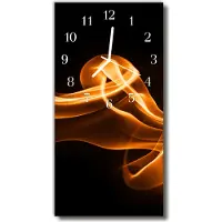 Tulup Glasuhr Wanduhr Küchenuhr Echt-Glas 30x60 Abstraktion Mehrfarbig