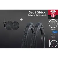 Schwalbe 2 Stück 26 Zoll Reifen Set 26x2.15 City 55-559 AV Schlauch