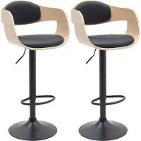 CLP 2er Set Barhocker Kingston B Kunstleder natura/schwarz