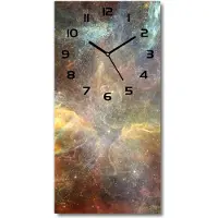 Tulup Wanduhr aus Glas – 30x60 cm - Glasbild - Glasuhr - Gehärtetes Glas -Kosmos