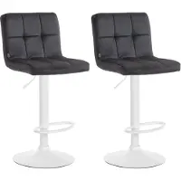 CLP 2er Set Barhocker Peru Samt weiß schwarz