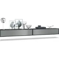 Vladon 2er-Set TV Board Lana 140, Germany, Lowboards je 140 x 29 x 37 cm mit viel Stauraum, Korpus in Schwarz matt, Fronten in Graphit seidenmatt | Große Farbauswahl