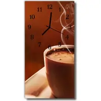 Tulup Glasuhr Wanduhr Küchenuhr Echt-Glas 30x60 Kaffe Beige