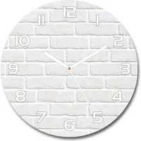 Tulup Wanduhr aus Glas 30fi Glasbild Glasuhr Gehärtetes Glas - weisse-zeiger - Brick wall