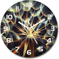 Tulup Wanduhr aus Glas 30fi Glasbild Glasuhr Gehärtetes Glas - weisse-zeiger - dandelions