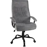 Duo Collection Chefsessel >Darius< ergonomisch, Kordstoffbezug Dunkelgrau / Hellgrau - 75x113x75 (BxHxT)