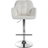 CLP Barhocker Natoma Samt chrom creme