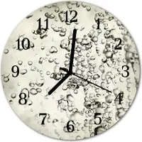 Tulup Glasuhr Wanduhr Küchenuhr Echt-Glas 30fi cm Tropfen grau