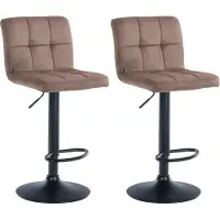 CLP 2er Set Barhocker Peru Samt schwarz braun