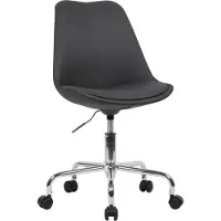 SKYPORT Schreibtischstuhl Schwarz Stoff, Design Drehstuhl mit Lehne, Arbeitsstuhl mit 110 kg Maximalbelastung, Schalenstuhl mit Rollen, Stuhl drehbar