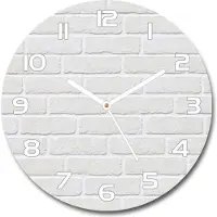 Tulup Wanduhr aus Glas 30fi Glasbild Glasuhr Gehärtetes Glas - weisse-zeiger - Brick wall