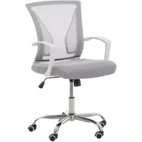 In And OutdoorMatch Bürostuhl Isom - Stoff - Grau - Ergonomisch - 49x51x104cm Höhenverstellbar - Sitzhöhe 45 - 55cm - Deluxe