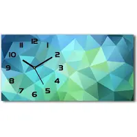 Tulup Wanduhr aus Glas – 60x30 cm - Glasbild - Glasuhr - Gehärtetes Glas - schwarze-zeiger - Abstraktion Hintergrund