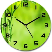 Tulup Wanduhr aus Glas 30fi Glasbild Glasuhr Gehärtetes Glas - schwarze-zeiger - Bamboo