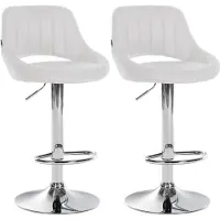 CLP 2er Set Barhocker Milet Kunstleder C weiß