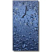 Tulup Glasuhr Wanduhr Küchenuhr Echt-Glas 30x60 nassen Glas Blau