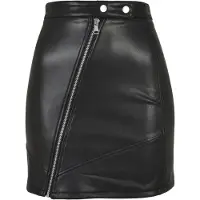 Urban Classics Jerseyrock "Damen Ladies Synthetic Leather Biker Skirt" 1 Stk.