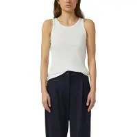 s.Oliver Tanktop , Damen, Gr. 46, weiß, Rippware, Obermaterial: 95% Baumwolle, 5% Elasthan, unifarben, slim fit normal, Rundhals, Tops Tanktop, mit Streifen Muster