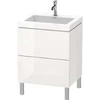 Duravit Waschtischunterbau L-CUBE m WT Vero Air 698x600x480mm o HL we hgl ohne Hahnloch weiß hochglanz