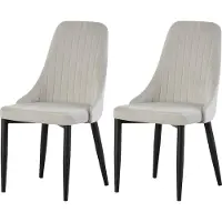 Xonox .home Stuhl 2er Set Claudia Velouroptik creme (B/H/T): 44 x 88 x 58 cm