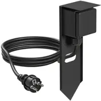 Ledscom.de Garten Steckdosen-Säule PIWI mit Erdspieß und 2m Kabel für außen, IP44, 1-fach, schwarz