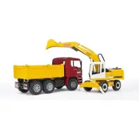 BRUDER Arbeitsmaschinen - MAN TGA und Liebherr - 02751 - - One Size - Autos