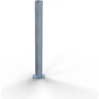 SCHAKE Absperrpfosten ortsfest zum Einbetonieren mit Erdanker aus Stahlrohr verzinkt Ø89x2,9mm mit Stahlkappe 900mm Überflur