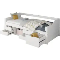 HOME DELUXE - Kinderbett COSMOS - 90 x 200 cm, Farbe: Weiß, inkl. Matratze, Schubladen und Lattenrost - Variantenauswahl I Kinderbettchen Jugendbett Babybett