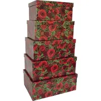 POV Weihnachtsgeschenkkarton Rosen - 5 tlg. rechteckig.