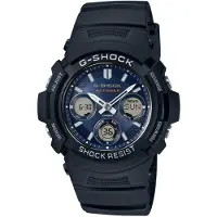 Casio Funkchronograph G-SHOCK, schwarz (dunkelblau, schwarz, blau), Armbanduhren, Herren, schwarz, Funkchronograph, Solaruhr, Armbanduhr,Herrenuhr,digital bis 20 bar wasserd.Resinarmband