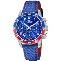 Lotus Junior Armbanduhr 18581/4 Ledertextilarmband blau
